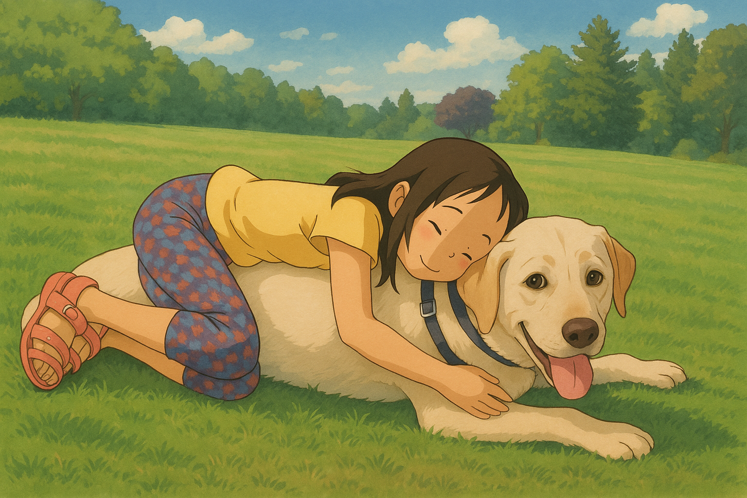 Happy dog with a pet sitter
